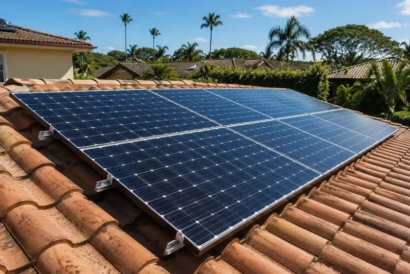 Installation de panneaux solaires à la Gorgue